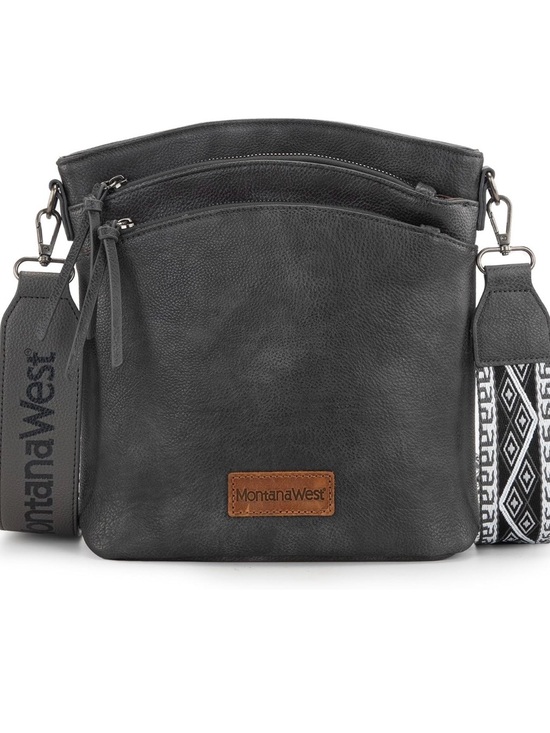 Montana West Handbags - Montana West Multi Zip Pocket Crossbody Bag With Guitar Strap